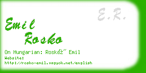 emil rosko business card